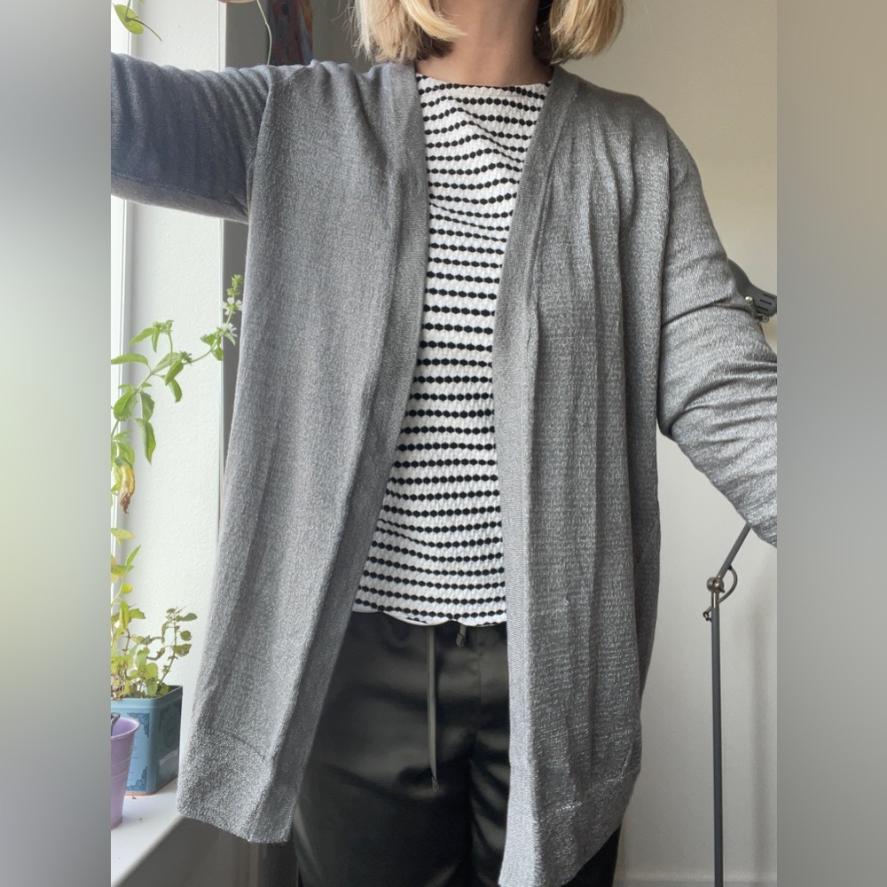 LOFT Metallic Open Cardigan - L